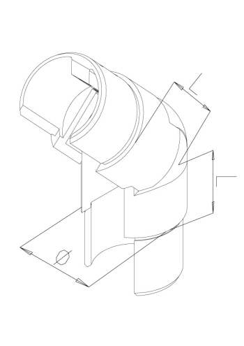Adjustable Elbow Downwards - Model 7030 CAD Drawing